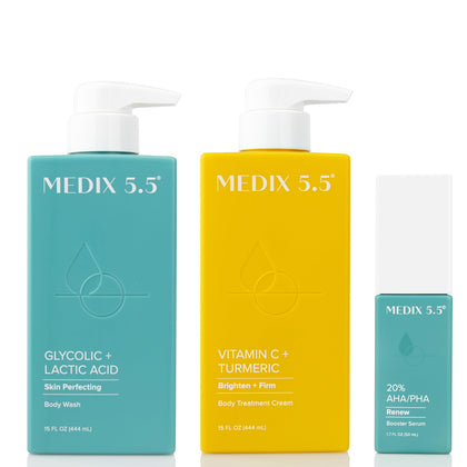 Medix 5.5 Anti Aging Skin Care Set including Vitamin C Body Cream and AHA Exfoliating Serum