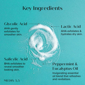 Medix 5.5 Exfoliating Body Wash texture on hand