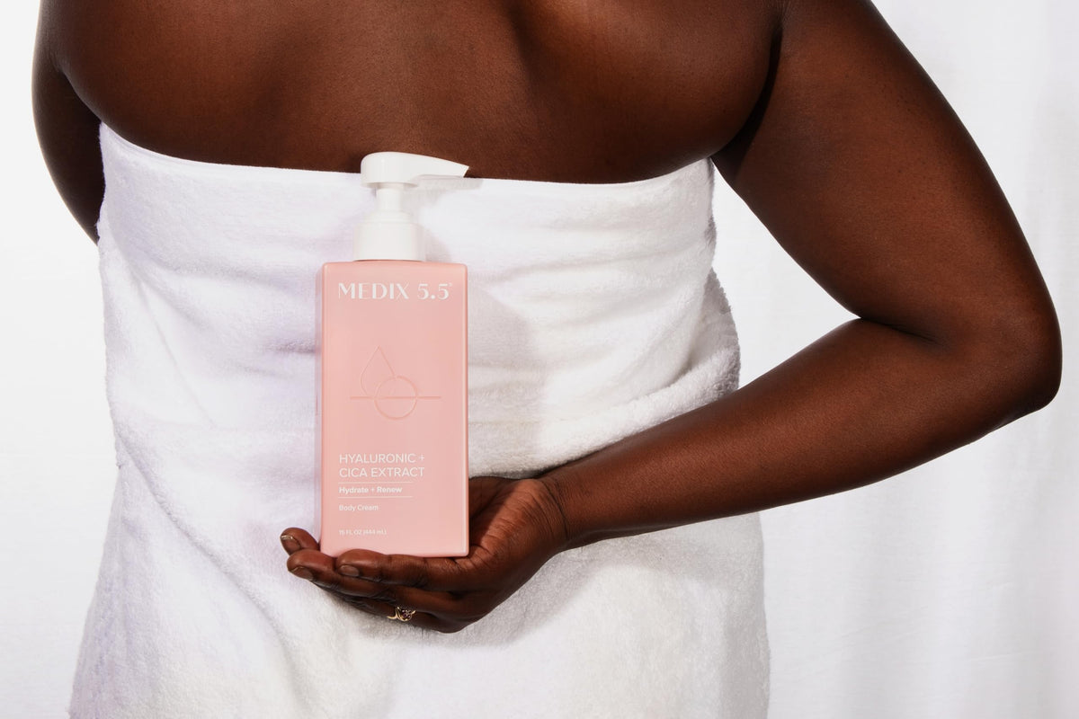 Medix 5.5 lotion in a bathroom setting