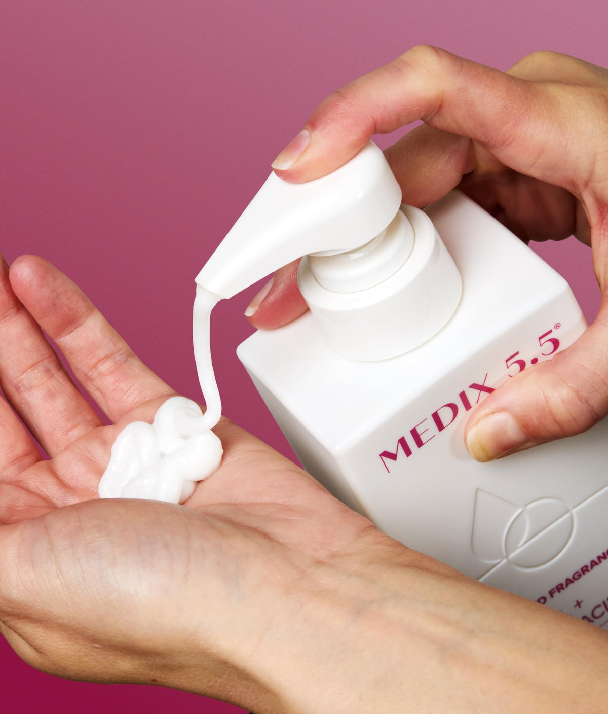 Medix 5.5 lotion with natural ingredients background