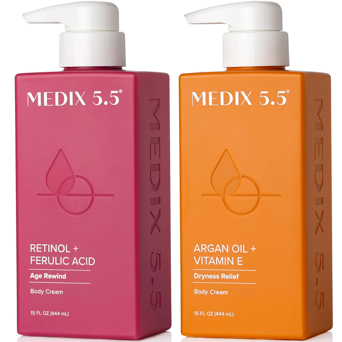 Medix 5.5 Retinol Body Lotion and Argan Oil Cream set front view