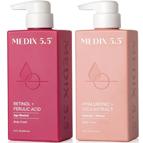 Medix 5.5 Retinol Body Lotion front view with packaging