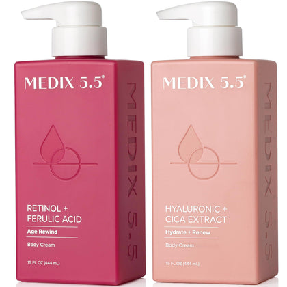 Medix 5.5 Retinol Body Lotion front view with packaging
