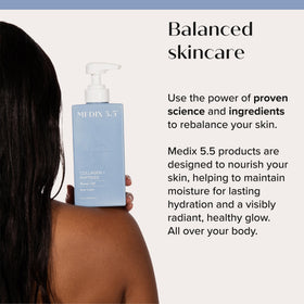 Medix 5.5 skincare set in a bathroom setting