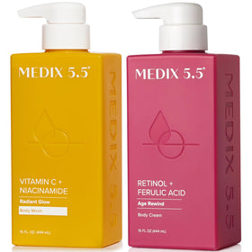 Medix 5.5 Vitamin C Body Wash and Retinol Body Lotion set front view