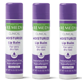 Medline Remedy Clinical Lip Balm 3 Count Citrus Scent front view
