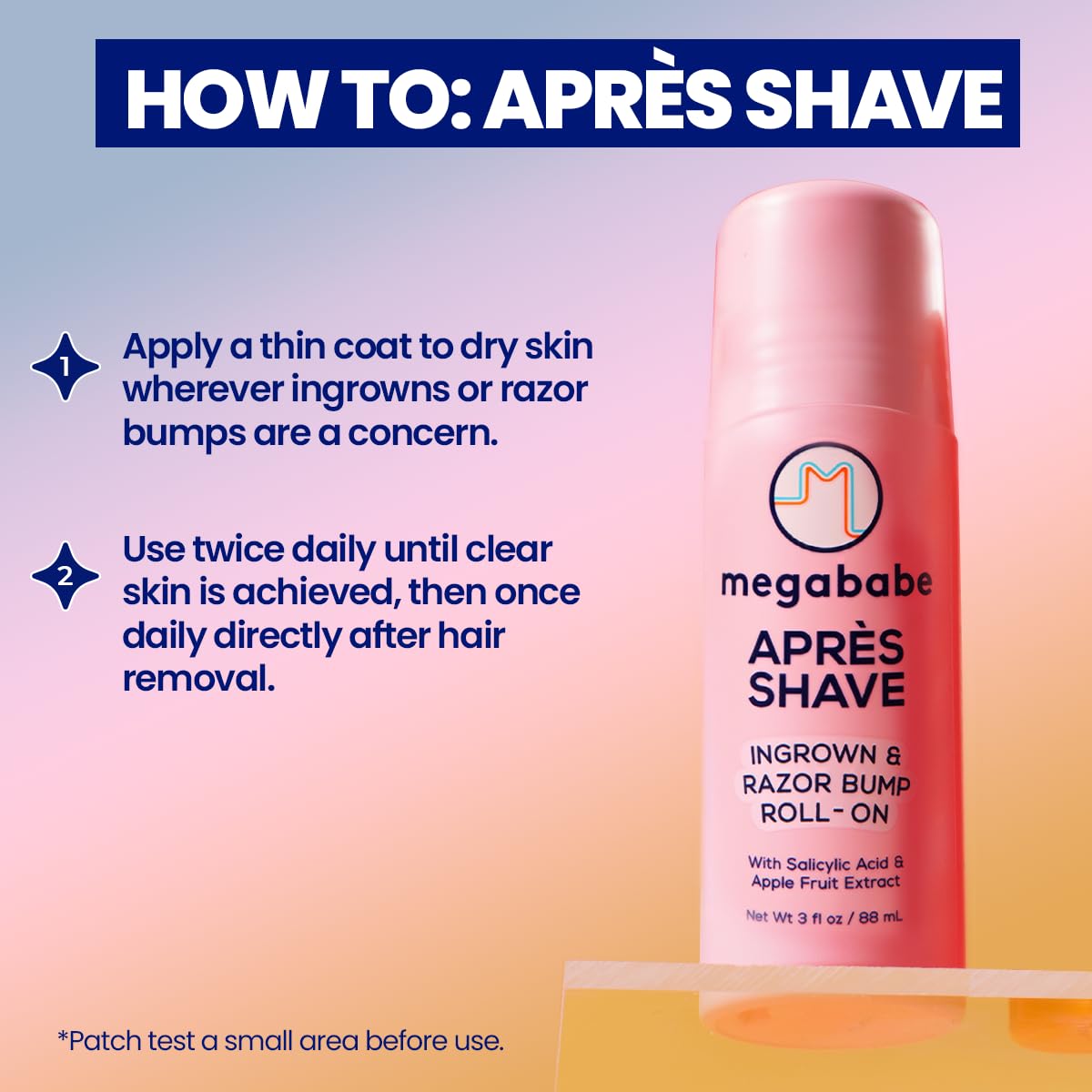 Megababe Après Shave Roll-On ingredients list