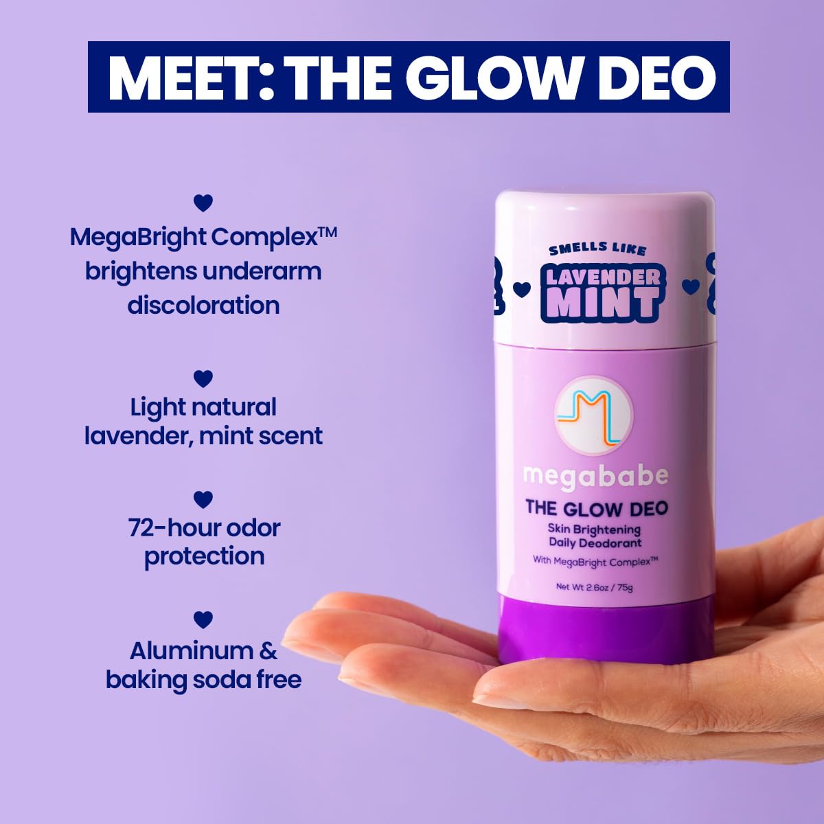 Megababe Glow Deo Lavender Mint packaging