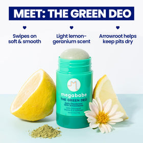 Megababe Green Deo Geranium Lemon stick application