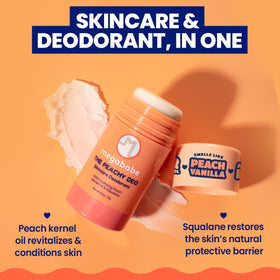 Megababe Peachy Deo being applied to skin for a smooth finish
