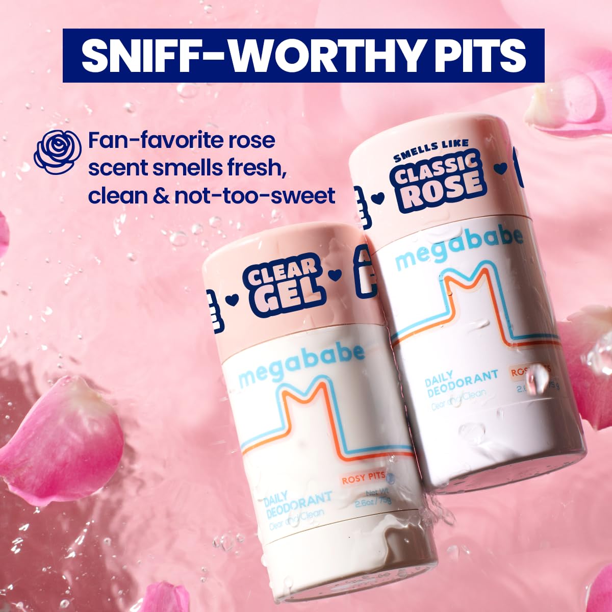 Megababe Rosy Pits Deo ingredients list on back