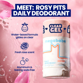 Megababe Rosy Pits Deo side view with packaging
