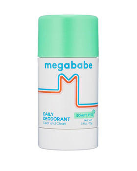 Megababe Soapy Pits Daily Deodorant front view, 2.6 oz