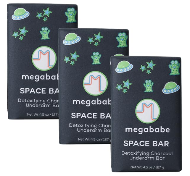 Megababe Space Bar Charcoal Underarm Soap 3-Pack front view