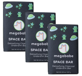 Megababe Space Bar Charcoal Underarm Soap 3-Pack front view