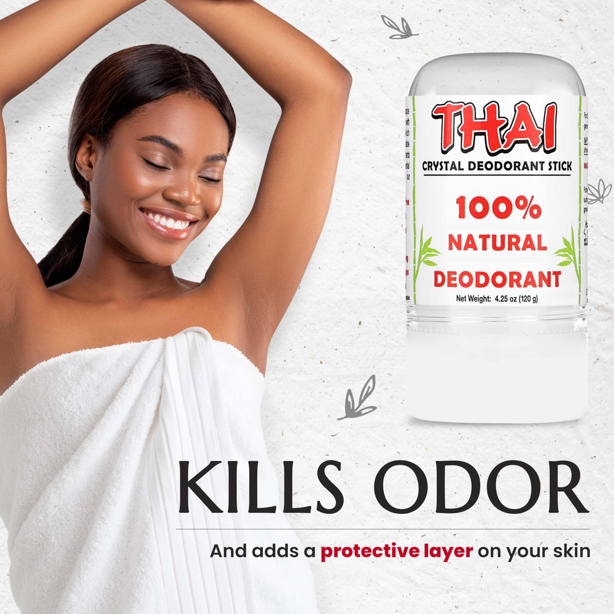 MegaRhino Thai Crystal Deodorant application on skin