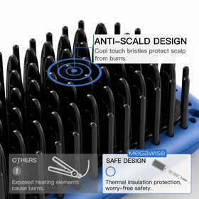 MEGAWISE Ceramic Ionic Hair Straightener Brush in use on dry hair