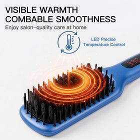MEGAWISE Ceramic Ionic Hair Straightener Brush side view showing swivel cord