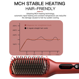 MEGAWISE Hair Straightener Brush with LED display