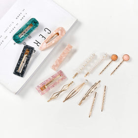 Mehayi acrylic resin hair barrettes displayed on a white background