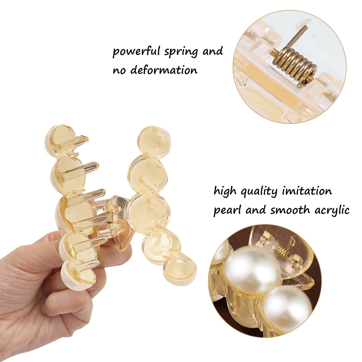 Mehayi pearl hair clips in various sizes for different hairstyles