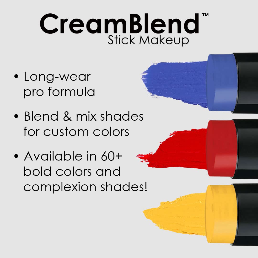Mehron Makeup CreamBlend Stick BLUE applied on face