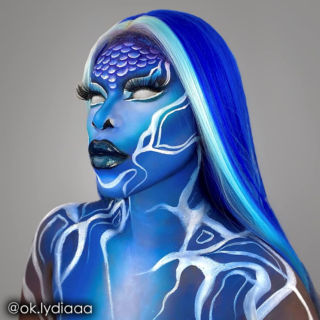 Mehron Makeup CreamBlend Stick BLUE swatch on skin