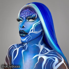 Mehron Makeup CreamBlend Stick BLUE swatch on skin