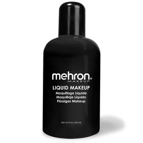 Mehron Makeup Liquid Makeup BLACK front view with packaging