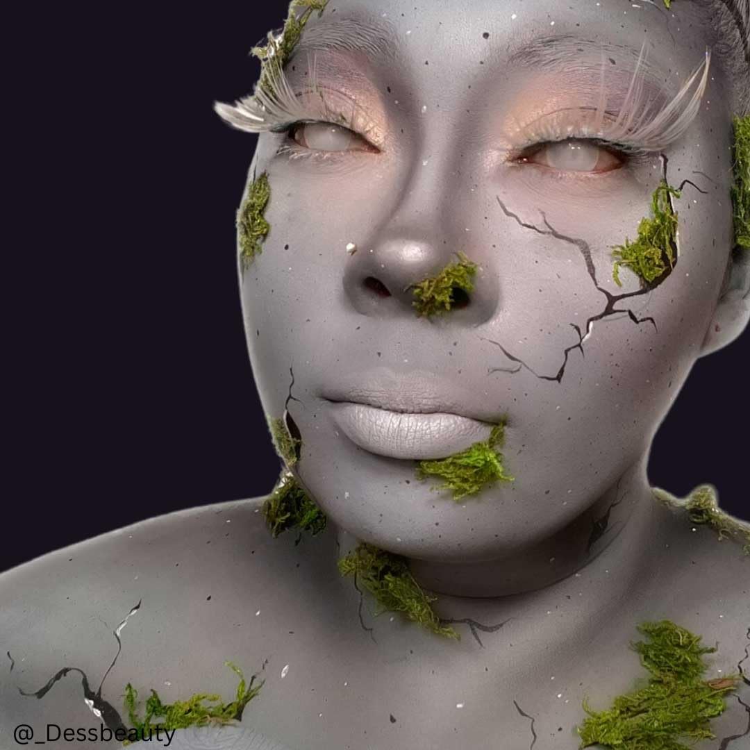 Mehron Makeup Liquid Makeup Monster Grey applied on skin