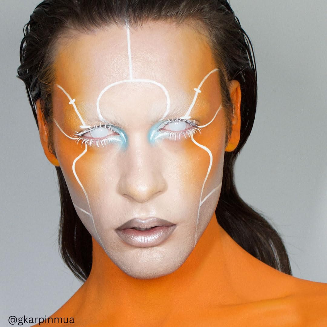 Mehron Makeup Liquid Makeup ORANGE texture on skin