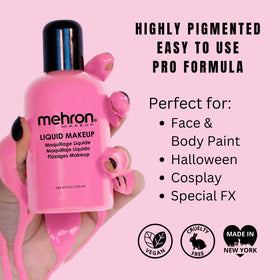 Mehron Makeup Liquid Makeup PINK swatch on skin