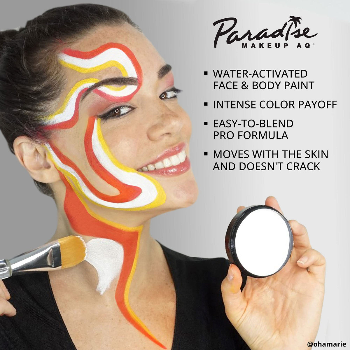 Mehron Makeup Paradise AQ BLACK brush application