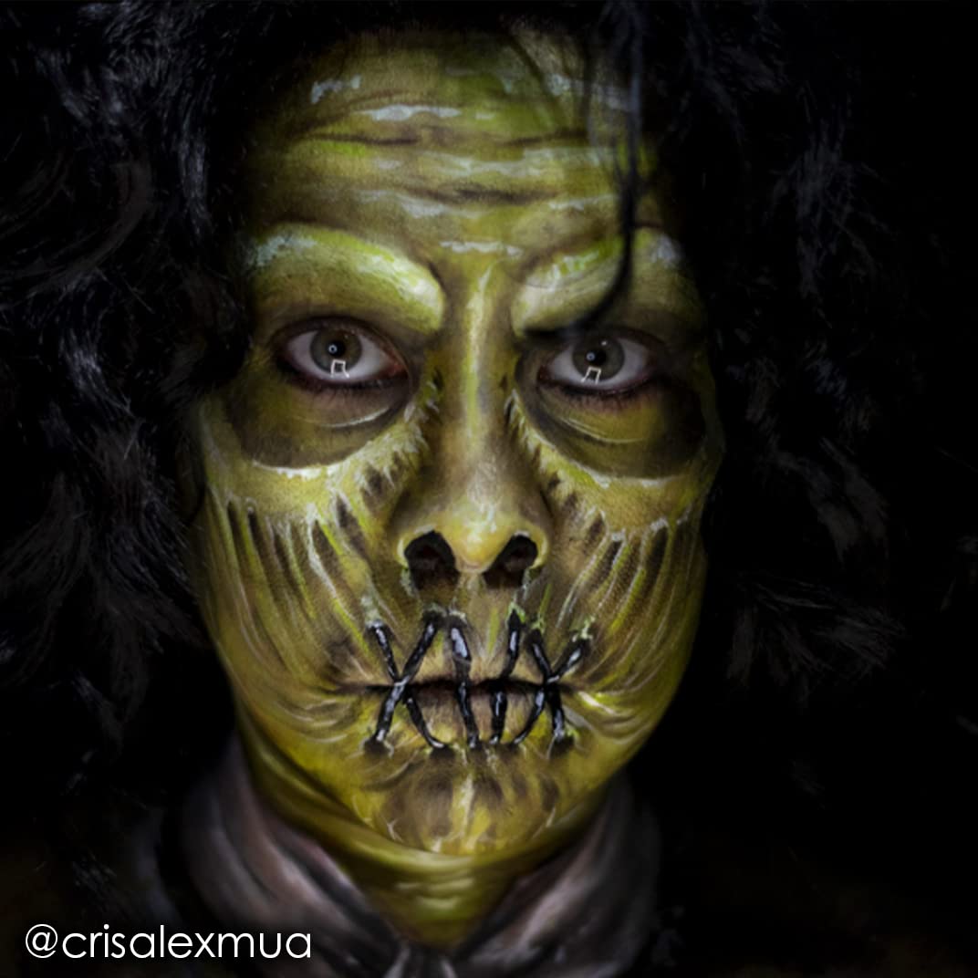 Mehron Makeup Paradise AQ Face & Body Paint Olive texture close-up