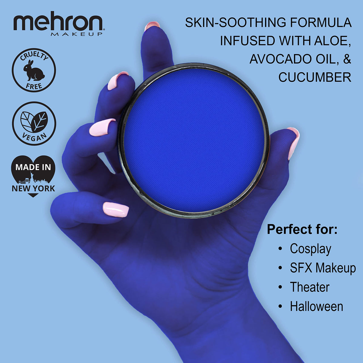 Mehron Makeup Paradise AQ Lagoon Blue body paint packaging