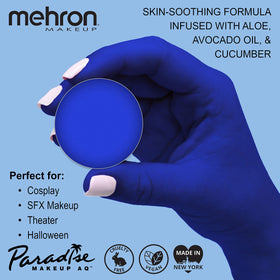 Mehron Makeup Paradise AQ Lagoon Blue packaging side view