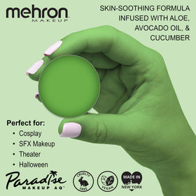 Mehron Makeup Paradise AQ Light Green face paint with brush