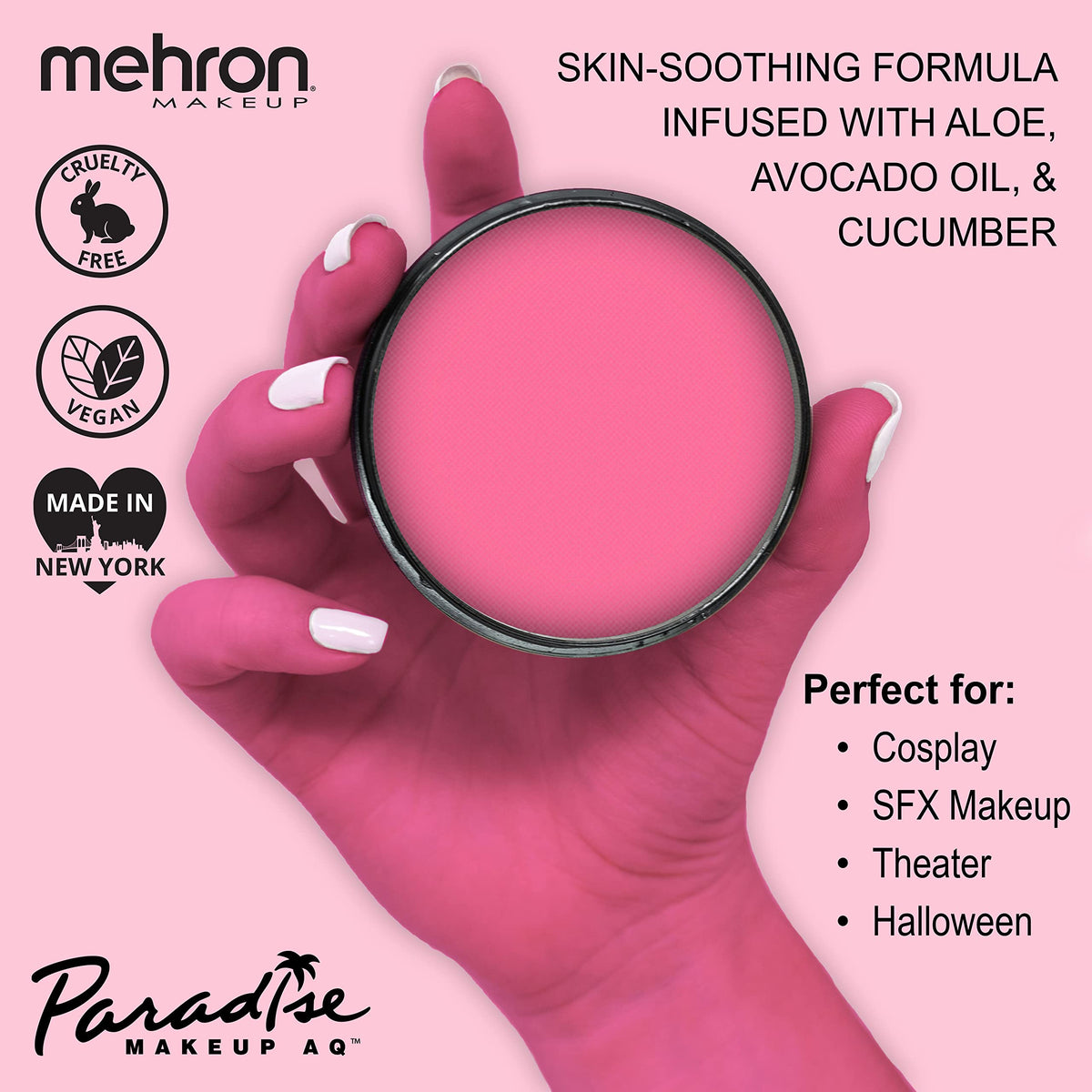Mehron Makeup Paradise AQ Light Pink body paint application on skin