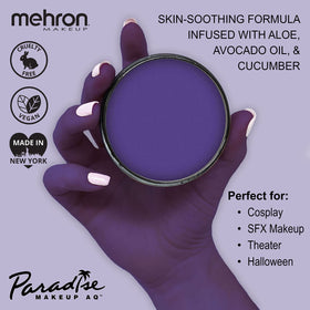 Mehron Makeup Paradise AQ Violet body paint texture close-up