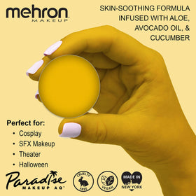 Mehron Makeup Paradise AQ Yellow paint with brush application