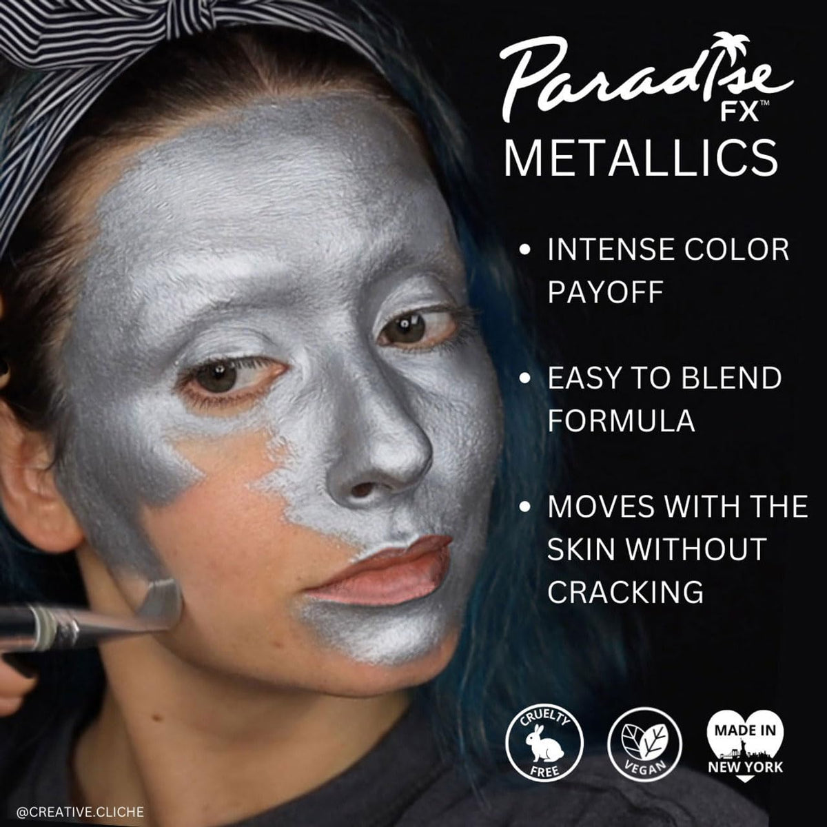Mehron Makeup Paradise FX Metallic Dark Blue face paint texture