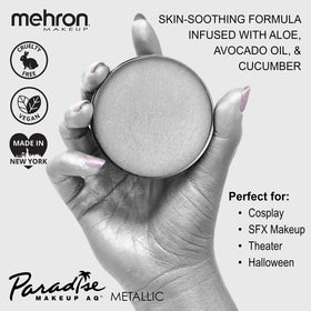 Mehron Makeup Paradise FX Metallic Silver Face Paint swatch