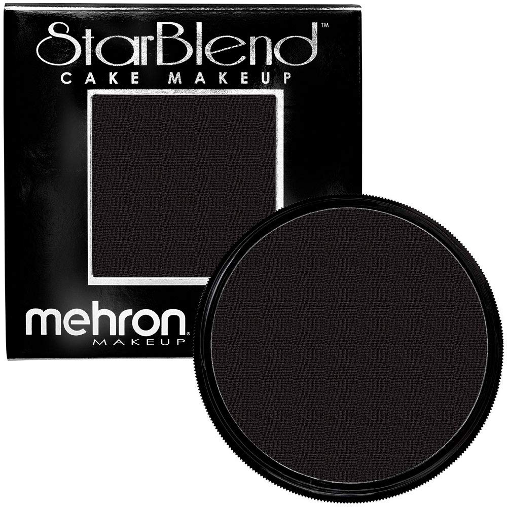 Mehron Makeup StarBlend Black pressed powder face paint front view