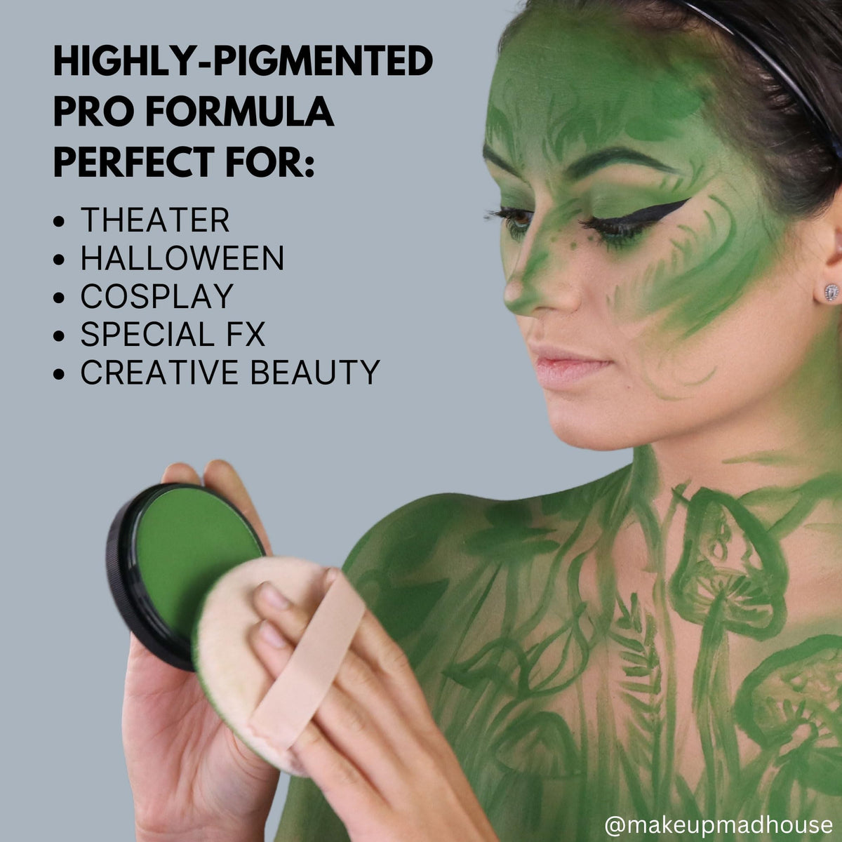 Mehron Makeup StarBlend Cake 2 oz White in use at an event