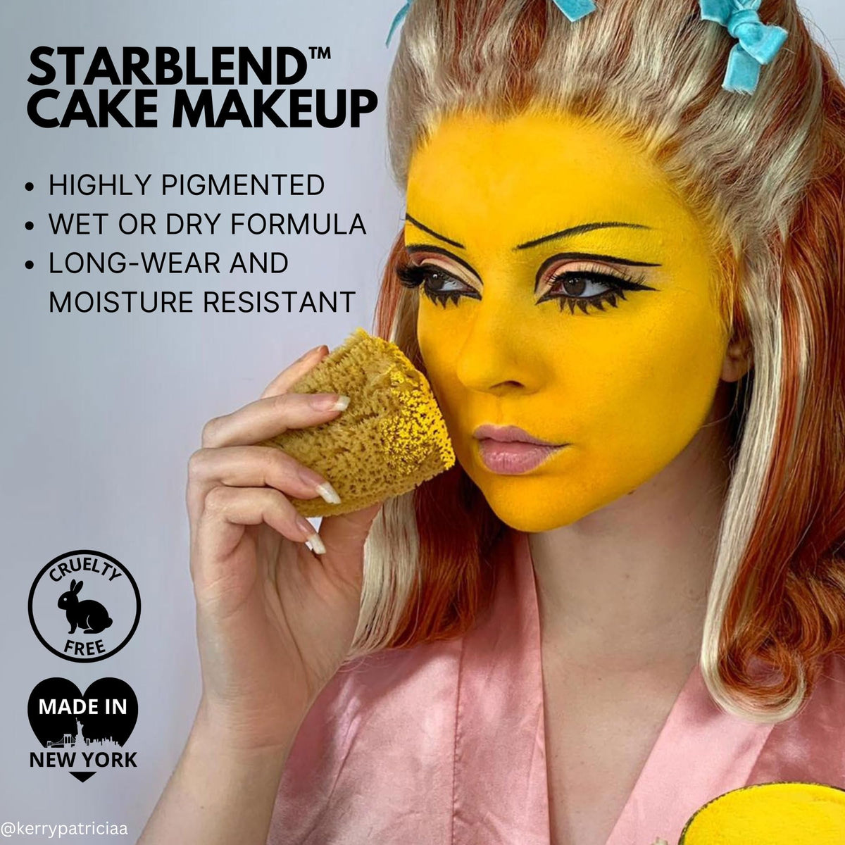 Mehron Makeup StarBlend Light Grey pressed powder wet application