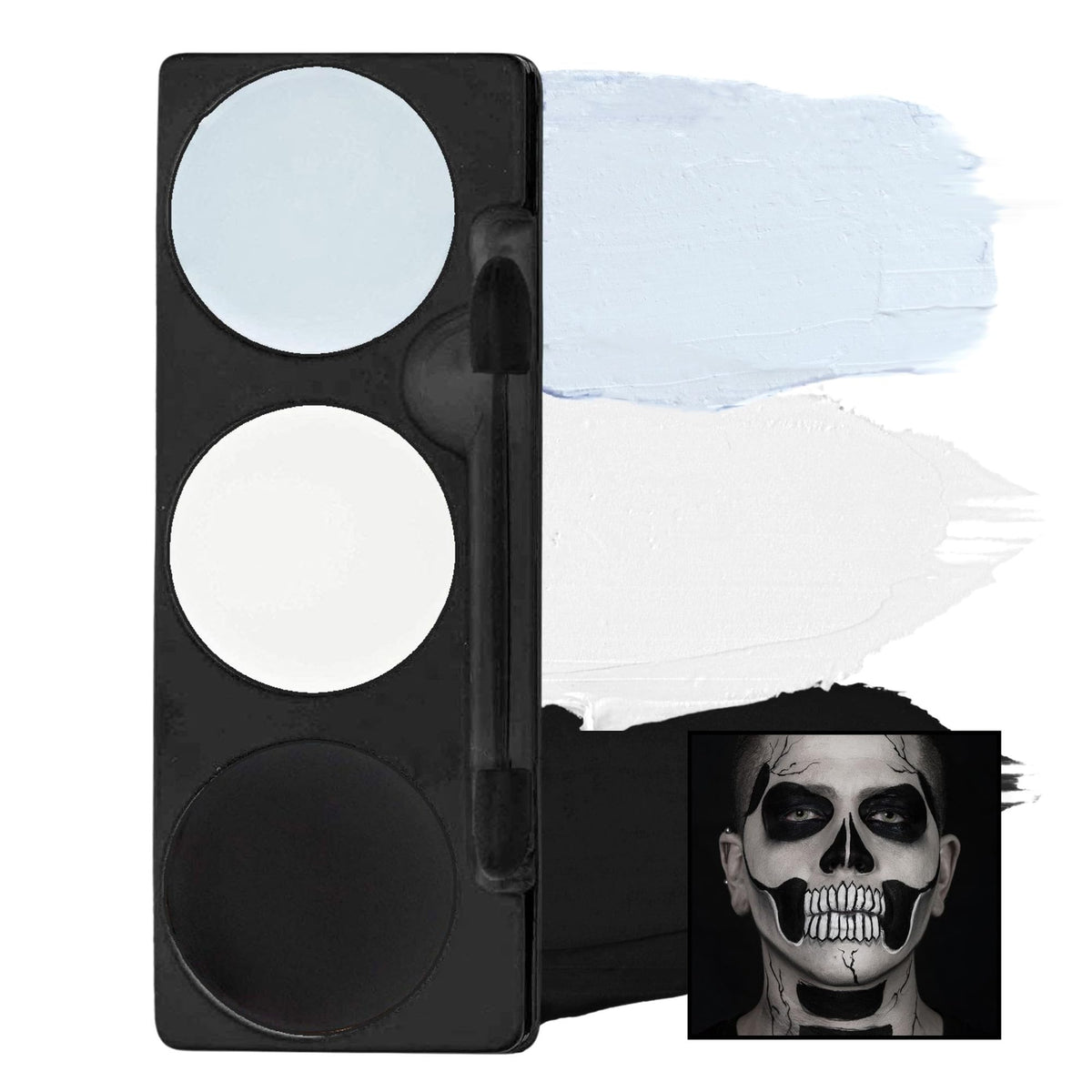 Mehron Makeup Tri-Color Halloween Makeup Palette front view