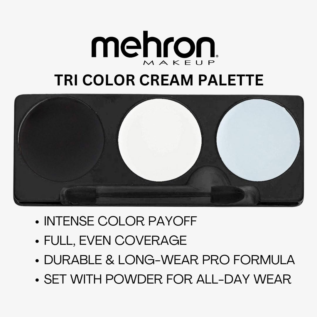 Mehron Makeup Tri-Color Halloween Palette showing Bruise and Clown colours