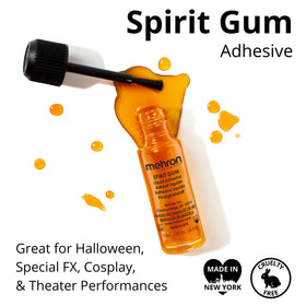 Mehron Spirit Gum Adhesive applied on skin with prosthetic