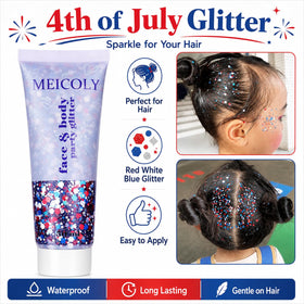 MEICOLY 250g Patriotic Body Glitter in packaging