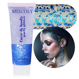MEICOLY Chameleon Blue Body Glitter Gel tube front view